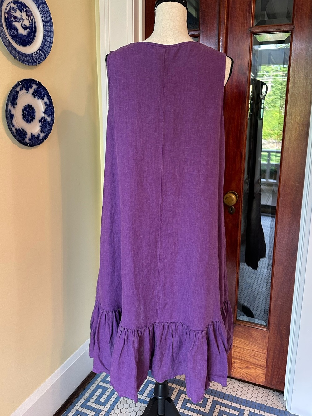 Bryn Walker | Angelita Purple Linen Sleeveless Ruffle Hem Dress, Size M, NWT - Picture 3 of 10